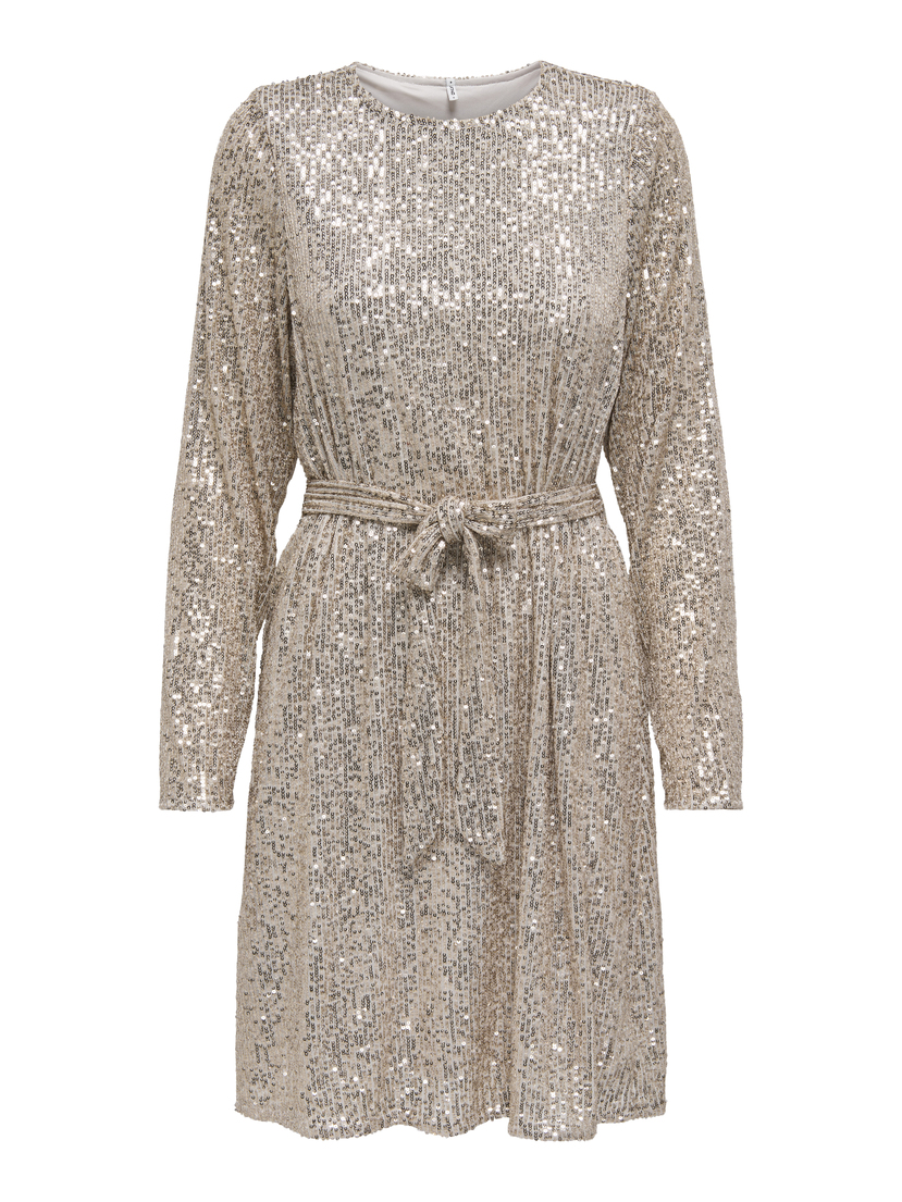 ONLANA L/S BELT SEQUINS DRESS JRS