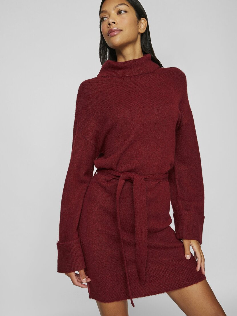 VIROLFIE L/S TIE BELT KNIT DRESS -  NOOS