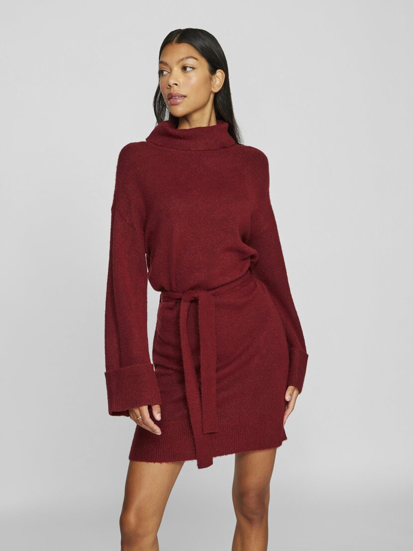 VIROLFIE L/S TIE BELT KNIT DRESS -  NOOS