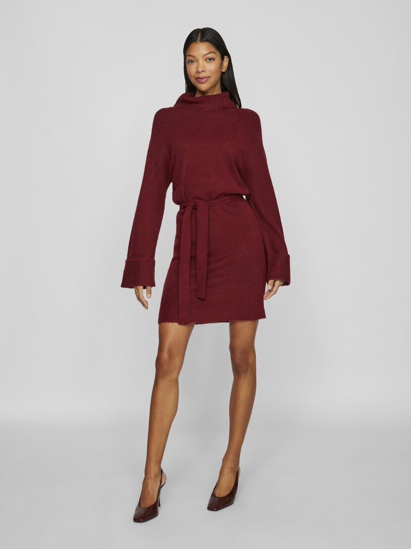 VIROLFIE L/S TIE BELT KNIT DRESS -  NOOS