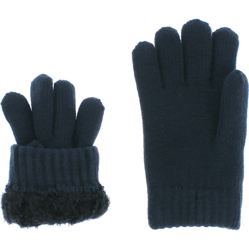 6x Gants enfant en maille unie avec lurex, doublur