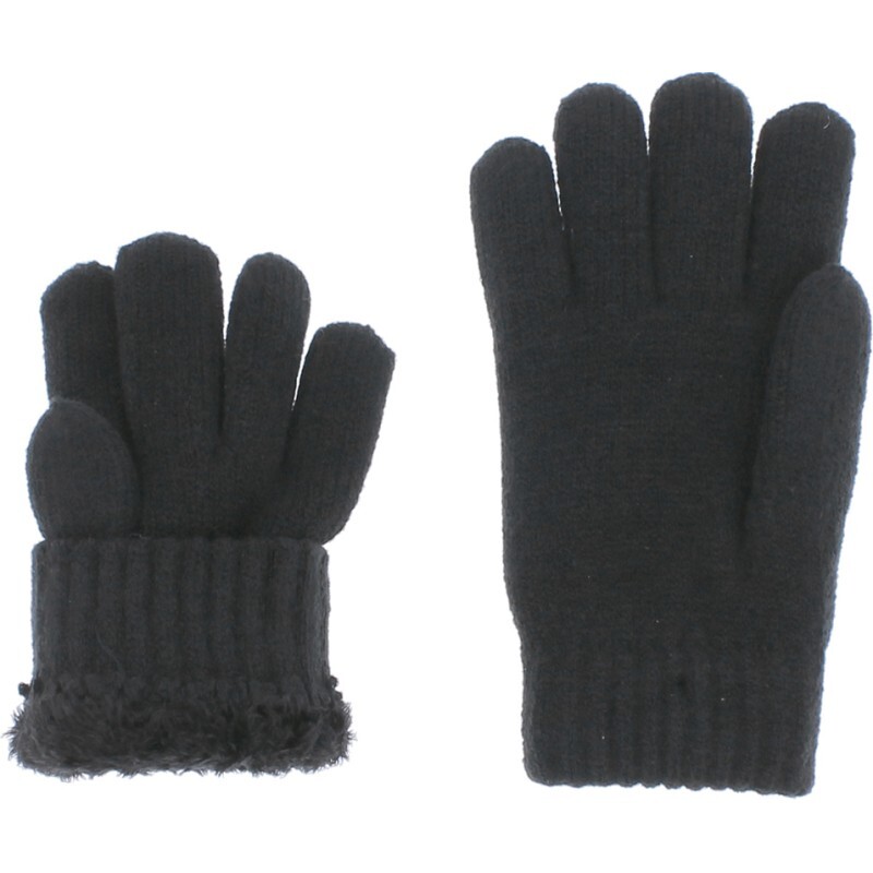 6x Gants enfant en maille unie avec lurex, doublur