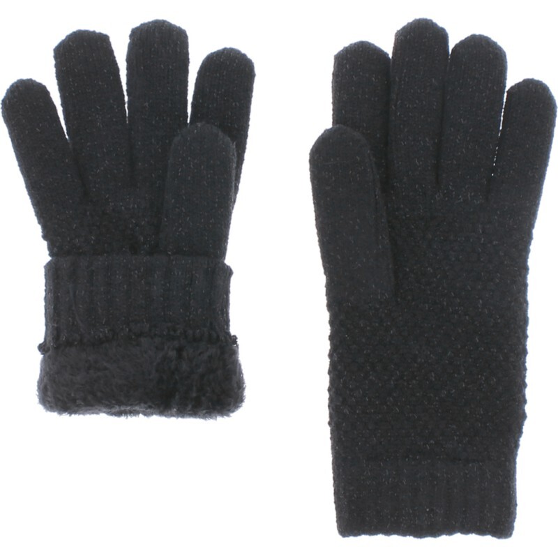 Gants femme en maille unie avec lurex doublé en teddy p