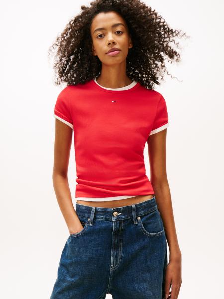 Afbeelding voor product T-shirt van het merk Tommy Jeans in het Rood