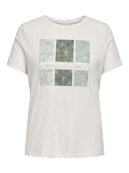 Afbeelding voor product T-shirt van het merk Only Carmakoma in het Ecru