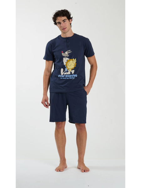 Afbeelding voor product Pyjama van het merk Happy People in het Marine