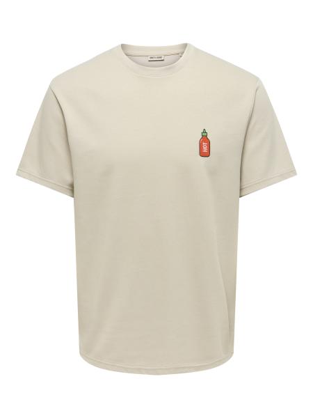 Afbeelding voor product T-shirt van het merk Only & Sons in het Beige