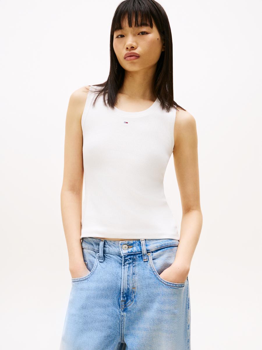 Afbeelding voor product Top van het merk Tommy Jeans in het Ecru