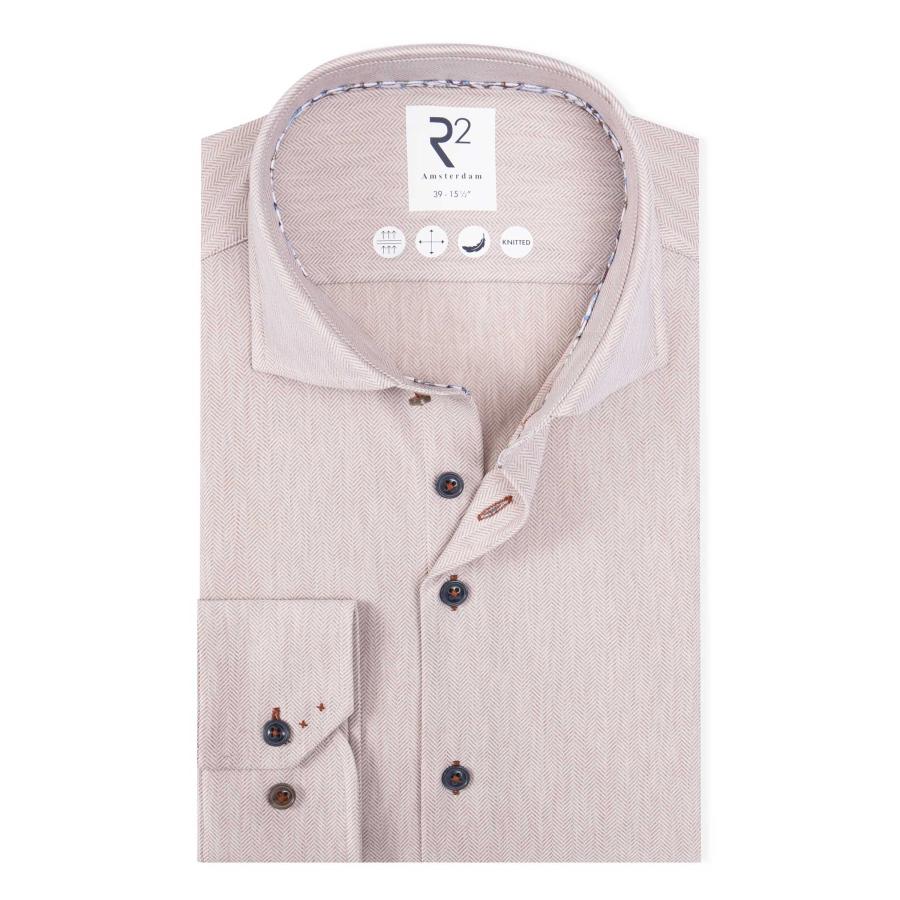 Afbeelding voor product Hemd van het merk R2 Amsterdam in het Beige