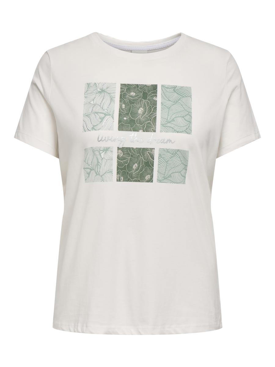 Afbeelding voor product T-shirt van het merk Only Carmakoma in het Ecru