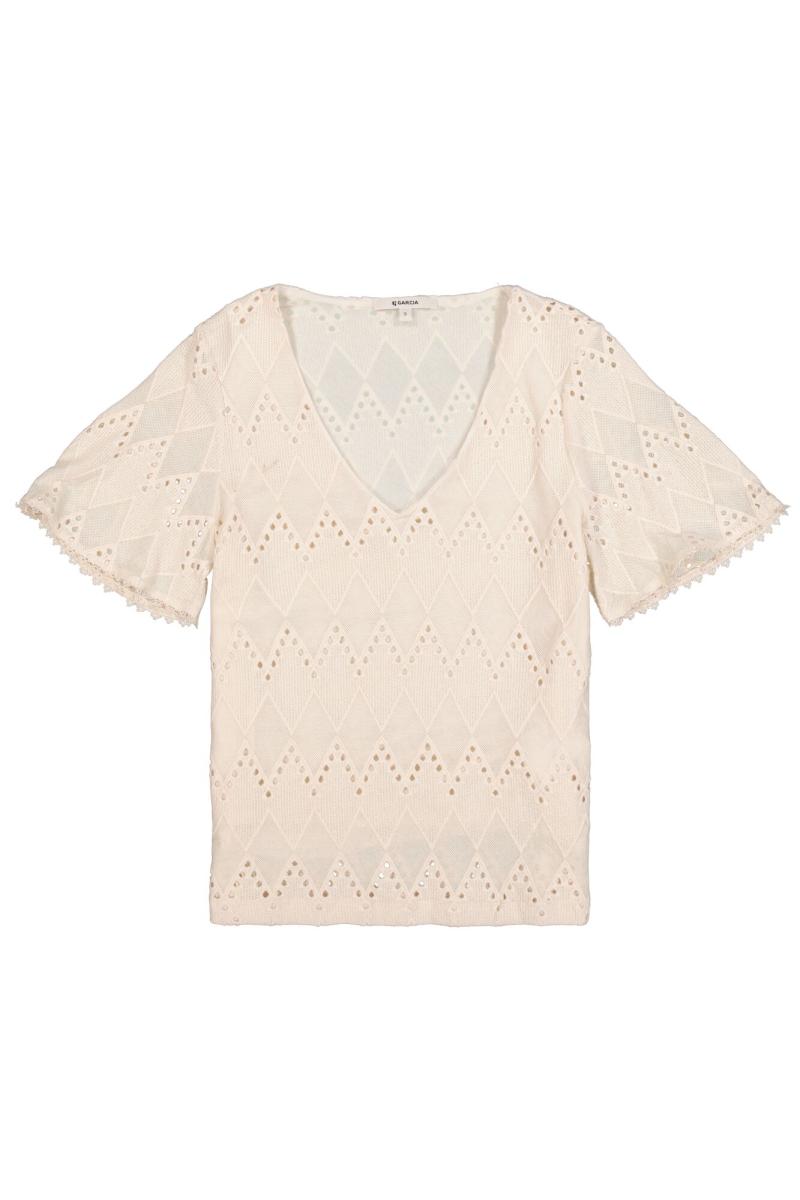 Afbeelding voor product T-shirt van het merk Garcia in het Ecru