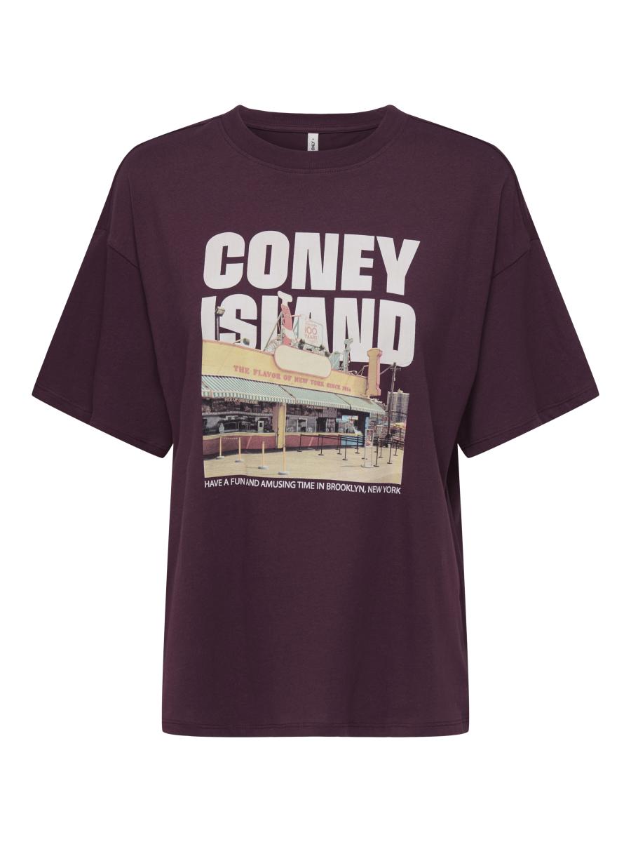 Afbeelding voor product T-shirt van het merk Only in het Bordeaux