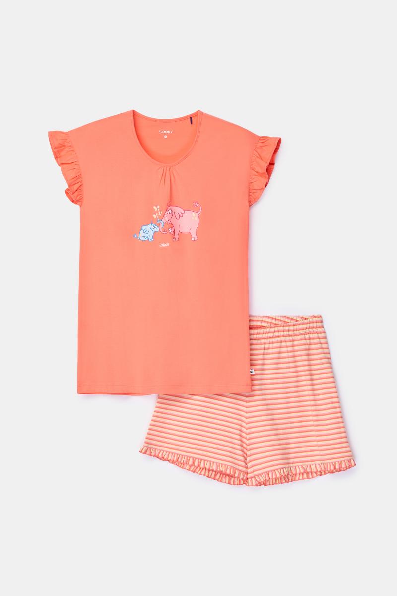 Afbeelding voor product Pyjama van het merk Woody in het Oranje