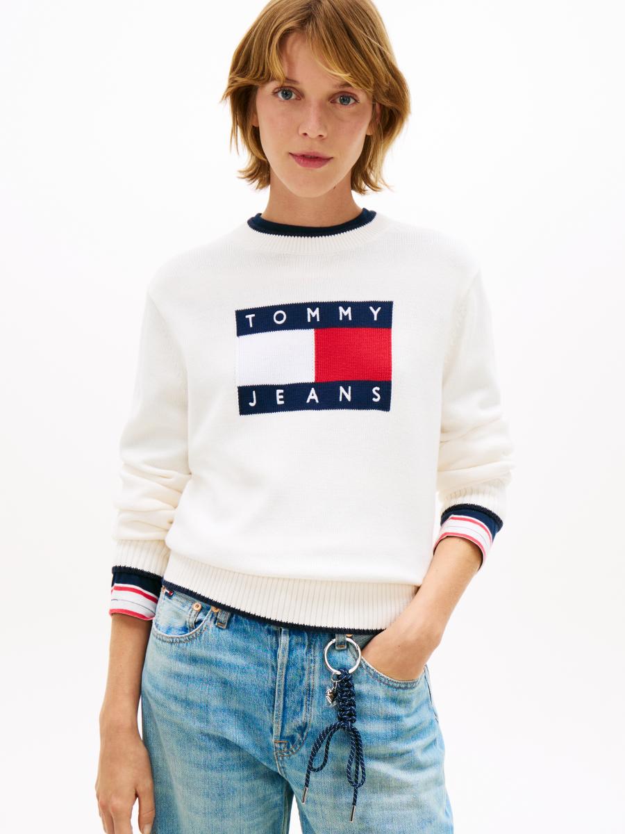Afbeelding voor product Pull van het merk Tommy Jeans in het Wit