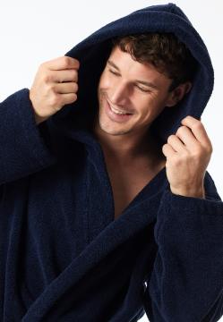 Afbeelding voor product Badjas van het merk Schiesser in het Marine