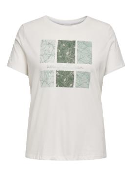 Afbeelding voor product T-shirt van het merk Only Carmakoma in het Ecru