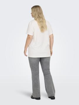 Afbeelding voor product T-shirt van het merk Only Carmakoma in het Ecru