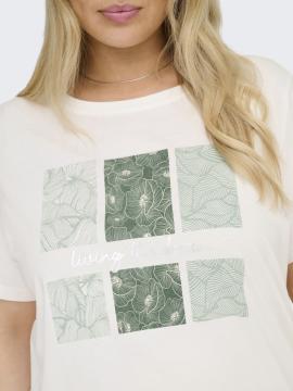 Afbeelding voor product T-shirt van het merk Only Carmakoma in het Ecru