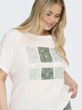 Afbeelding voor product T-shirt van het merk Only Carmakoma in het Ecru