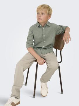 Afbeelding voor product Hemd van het merk Only & Sons Junior  in het Kaki