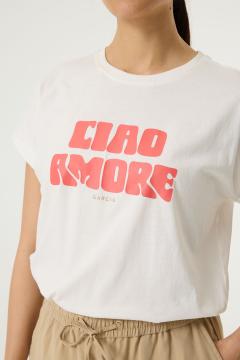 Afbeelding voor product T-shirt van het merk Garcia in het Ecru