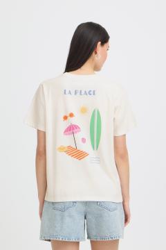 Afbeelding voor product T-shirt van het merk Ichi in het Ecru