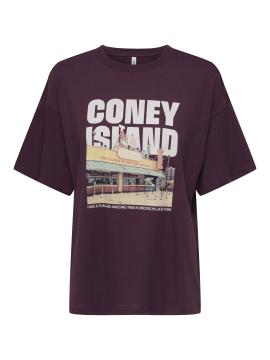 Afbeelding voor product T-shirt van het merk Only in het Bordeaux