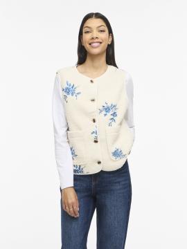 Afbeelding voor product Gilet van het merk Vila in het Ecru